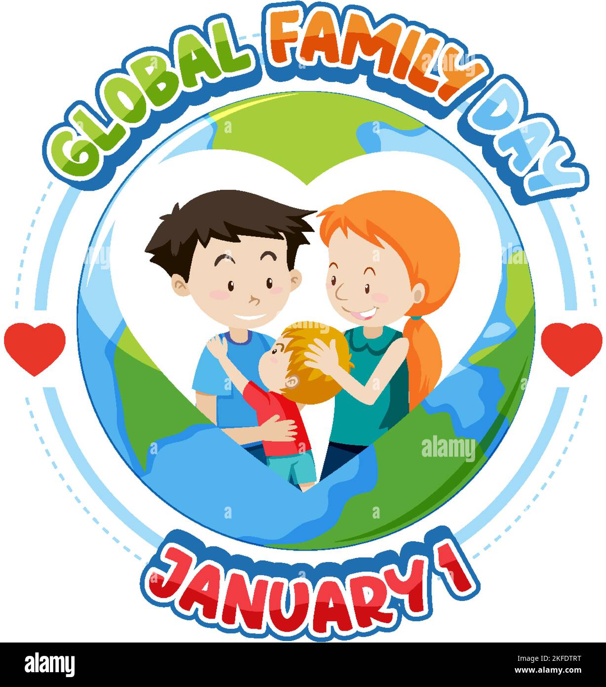 Illustrazione del design del banner per la Giornata Mondiale della Famiglia Illustrazione Vettoriale