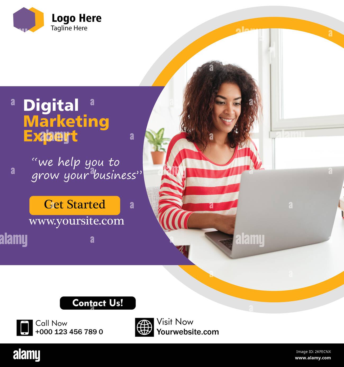 Business Corporate Social Media Post Template per Digital Marketing Agency Illustrazione Vettoriale