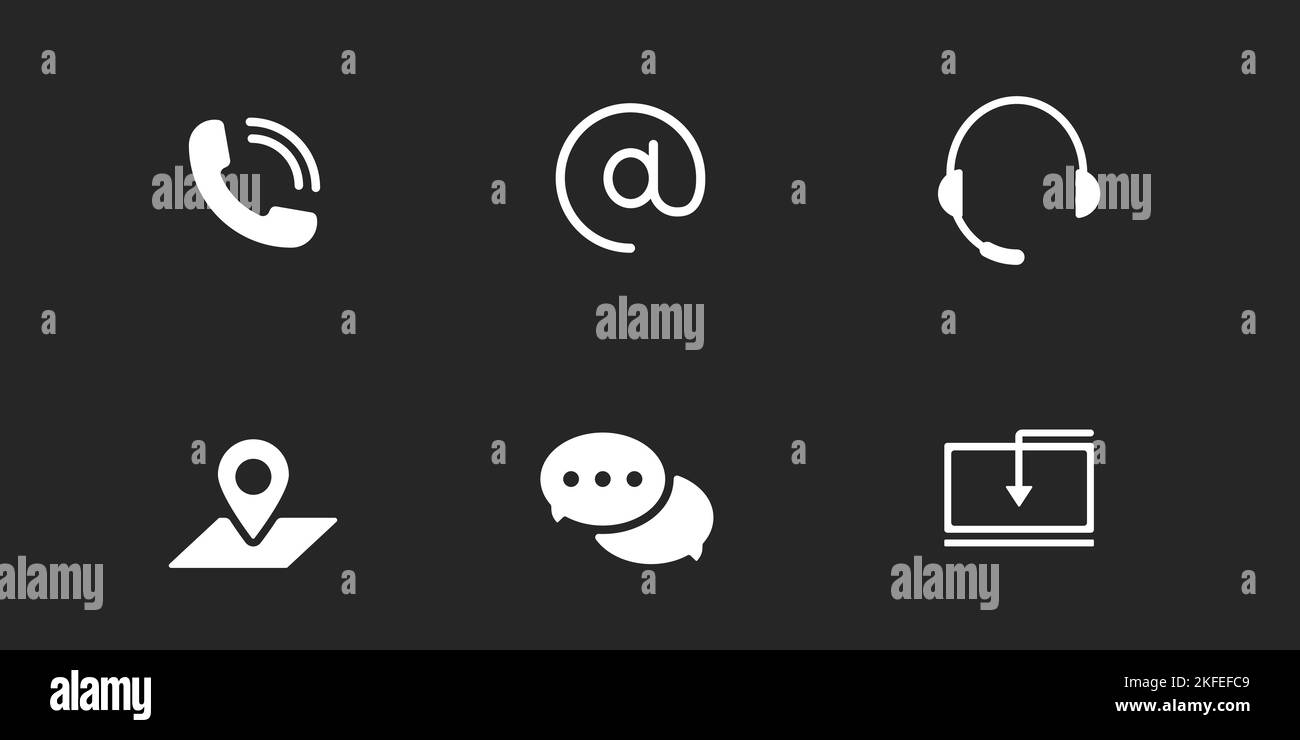 Icone rete e contatti impostate Illustrazione Vettoriale