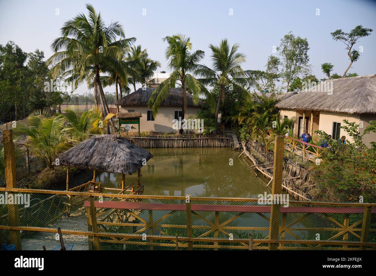 Solitary Nook Resort, Pakhiralay, Gosaba, Sunderban, Sud 24 Pargana, Bengala Occidentale, India Foto Stock