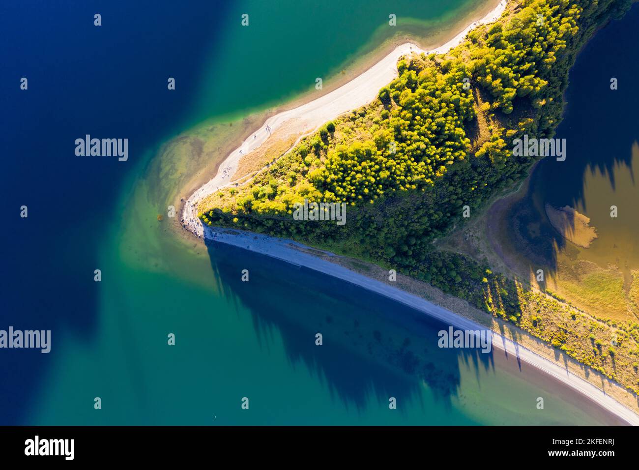 Lagoa do Fogo, vista aerea sulla spiaggia. Isole Azzorre Foto Stock