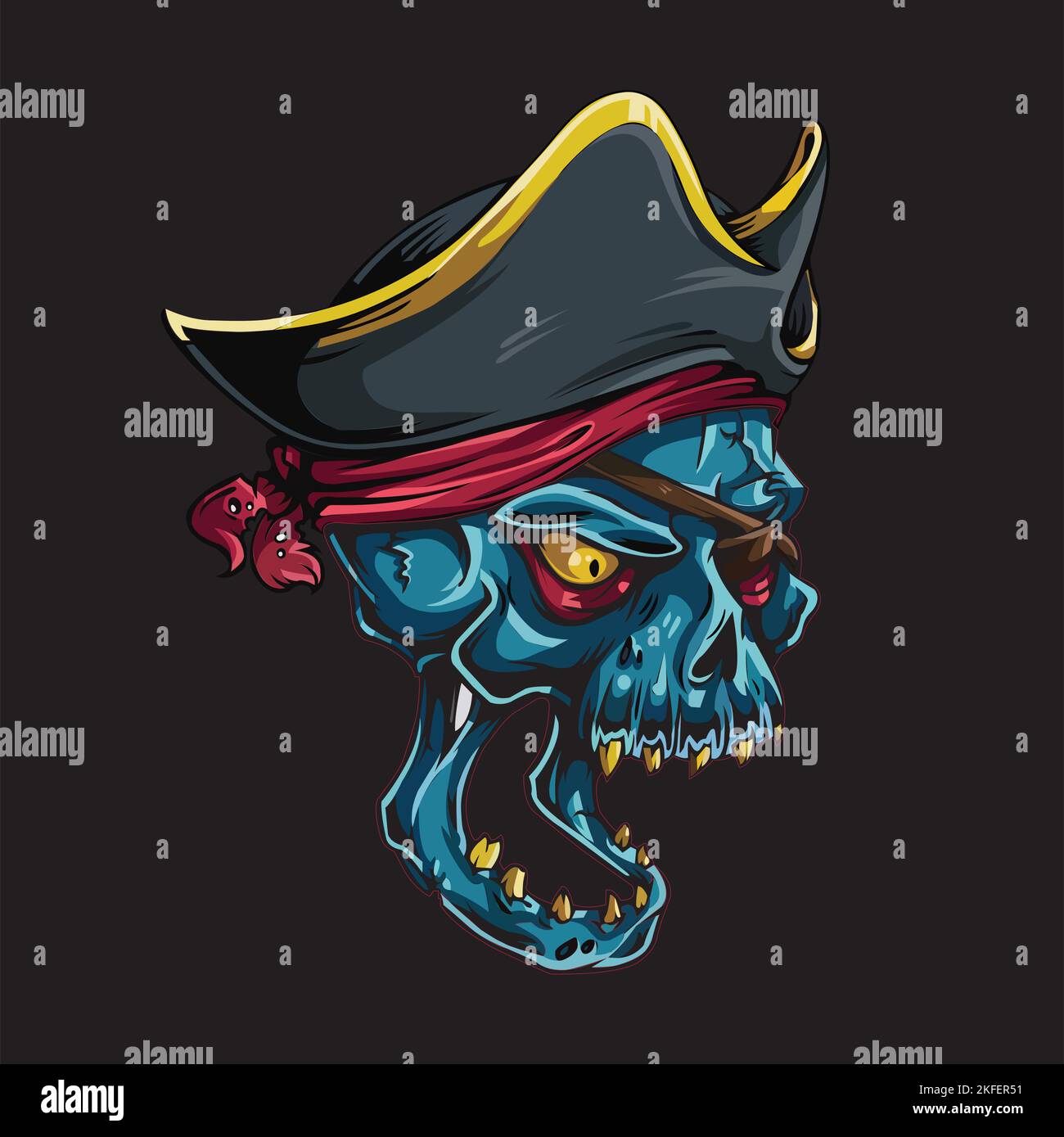 Illustrazione del cranio modello completamente modificabile Illustrazione Vettoriale