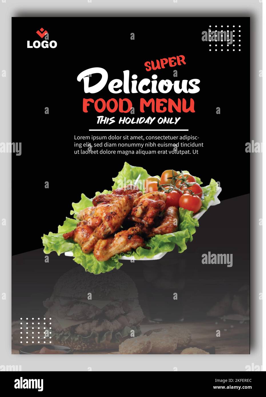 Business Flyer modello completamente modificabile per il ristorante Illustrazione Vettoriale