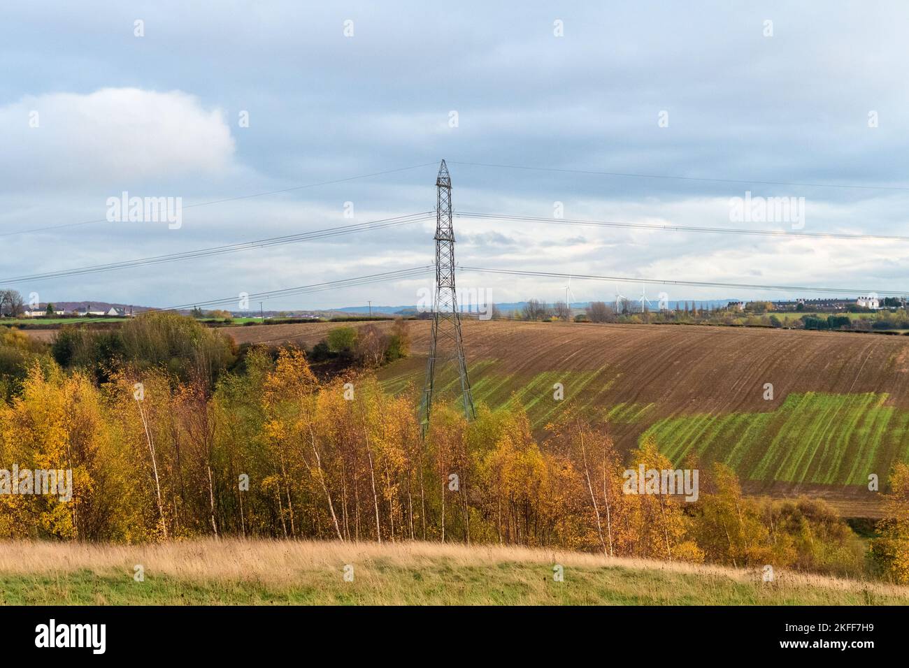 National Grid Pylon, Yorkshire Foto Stock