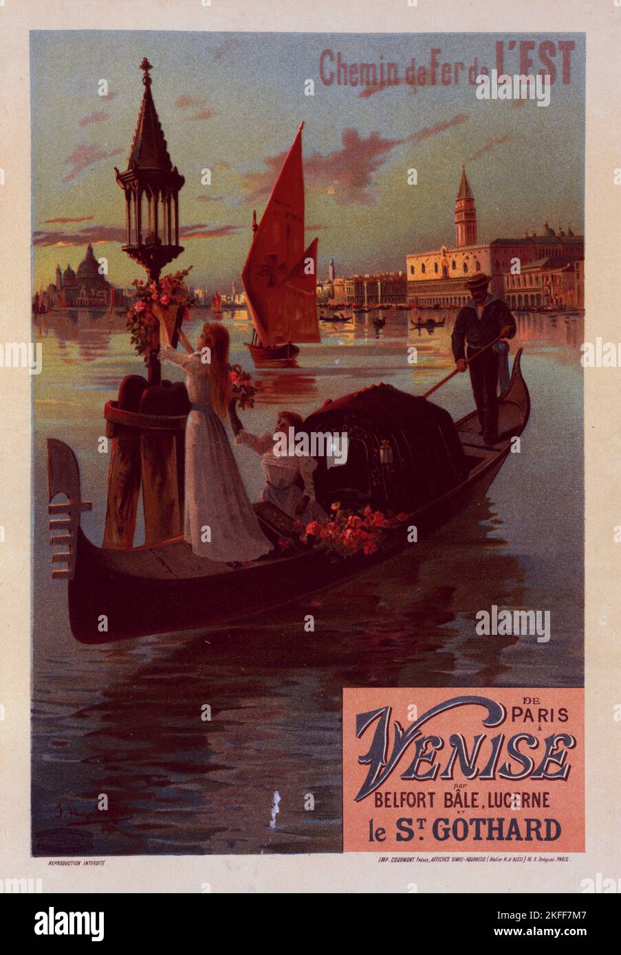 Affari pour la compagnie de l'Est : "Venise"., c1899. [Editore: Imprimerie Chaix; luogo: Parigi] Foto Stock