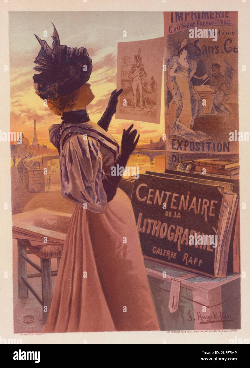 Affiche pour l'Exposition du "Centenaire de la Lithographie", c1897. [Editore: Imprimerie Chaix; luogo: Parigi] Foto Stock