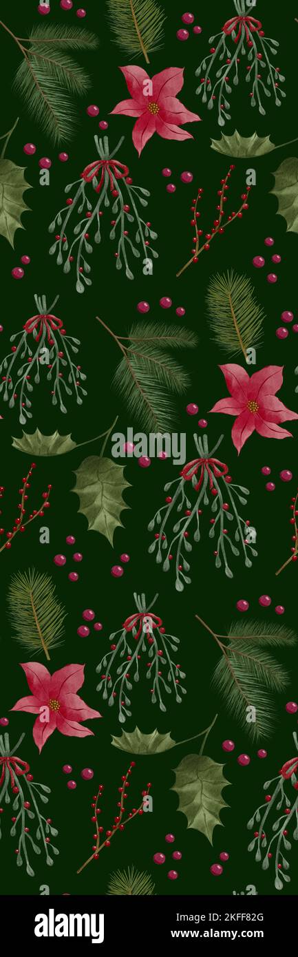 Natale decorazione piante senza cuciture modello Foto Stock