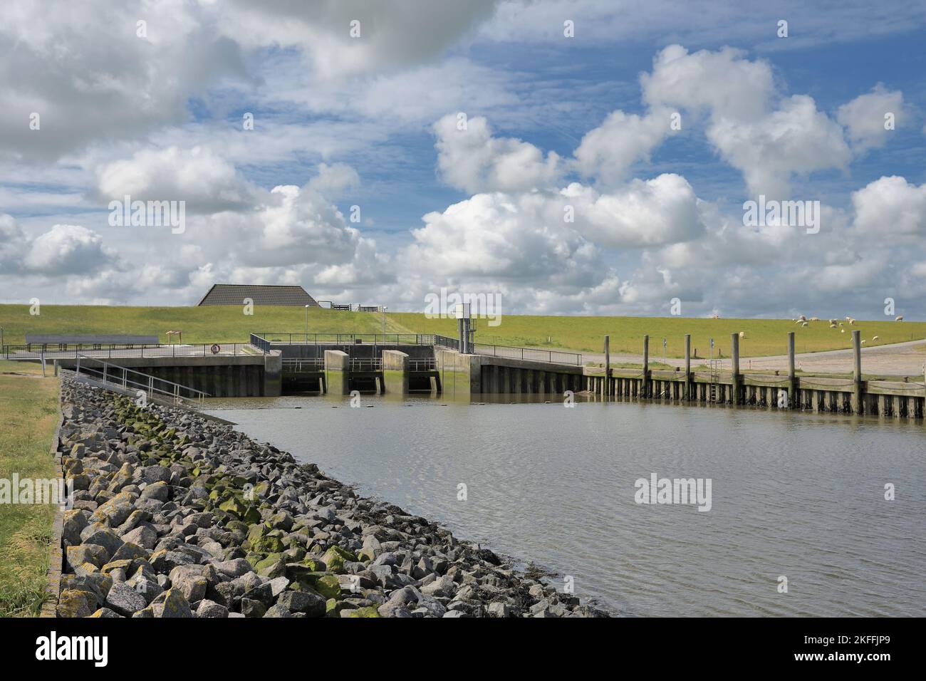 Zona balneare a Everschopsiel vicino a Tetenbuell, Penisola di Eiderstedt, Mare del Nord, Frisia del Nord, Germania Foto Stock