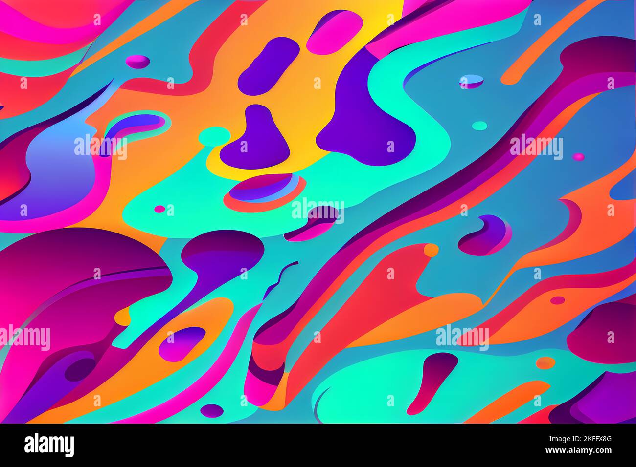 Vivace liquido ondulato liquido cartoon sfondo astratto Foto Stock