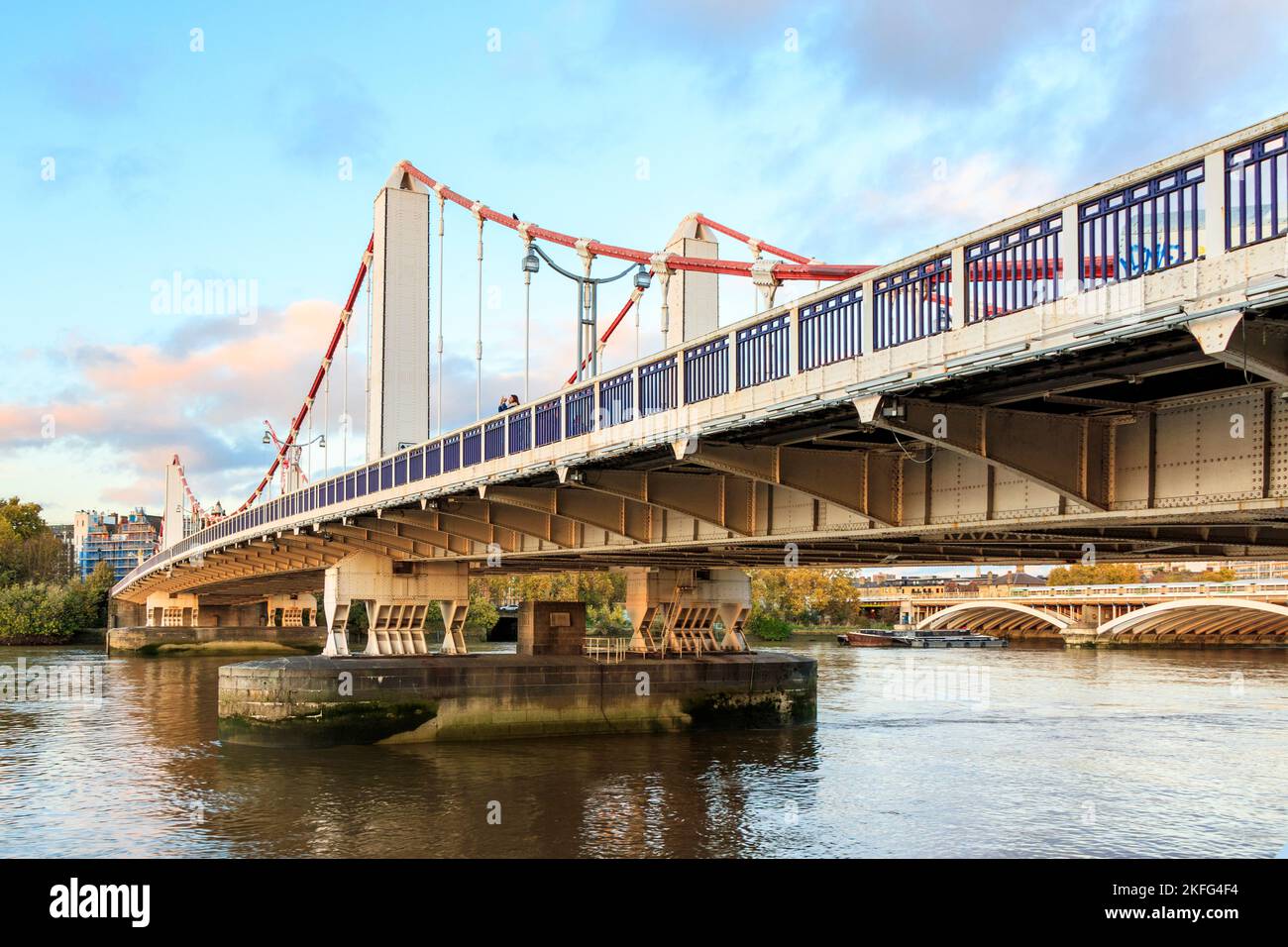 Chelsea Bridge a Battersea, Londra, Regno Unito Foto Stock
