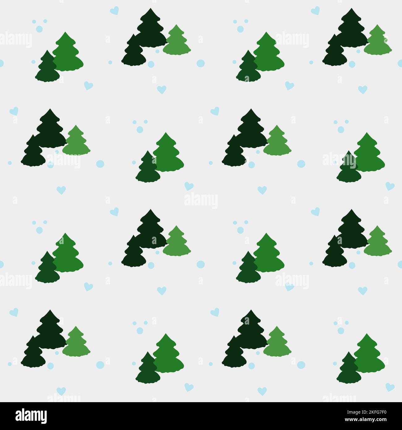 Albero di Natale ornamento senza cuciture modello per l'arredamento, verde e blu foresta invernale Illustrazione Vettoriale