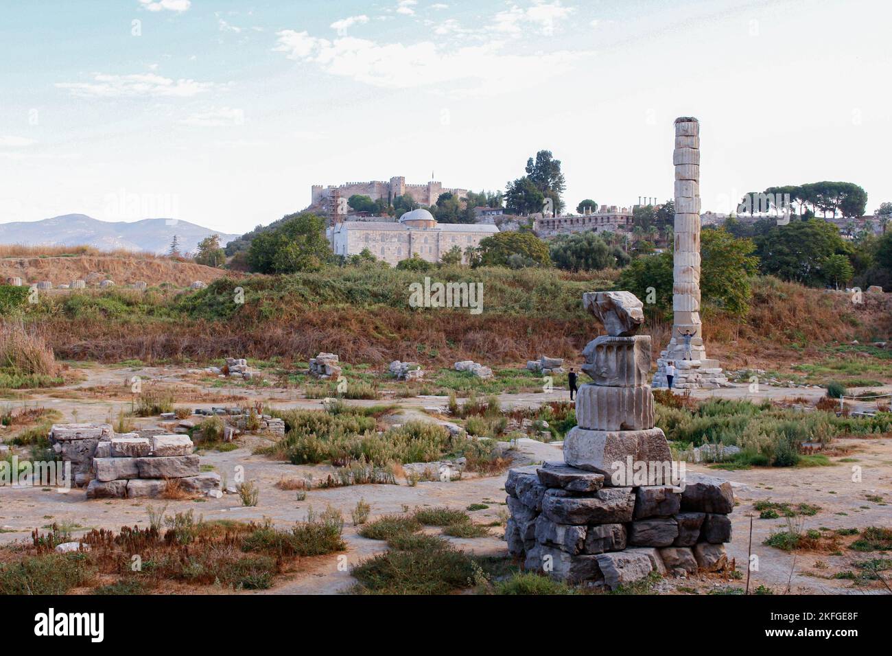 Rovine del Tempio di Artemide a Efeso.Selcuk una delle 7 meraviglie del mondo antico. Foto Stock