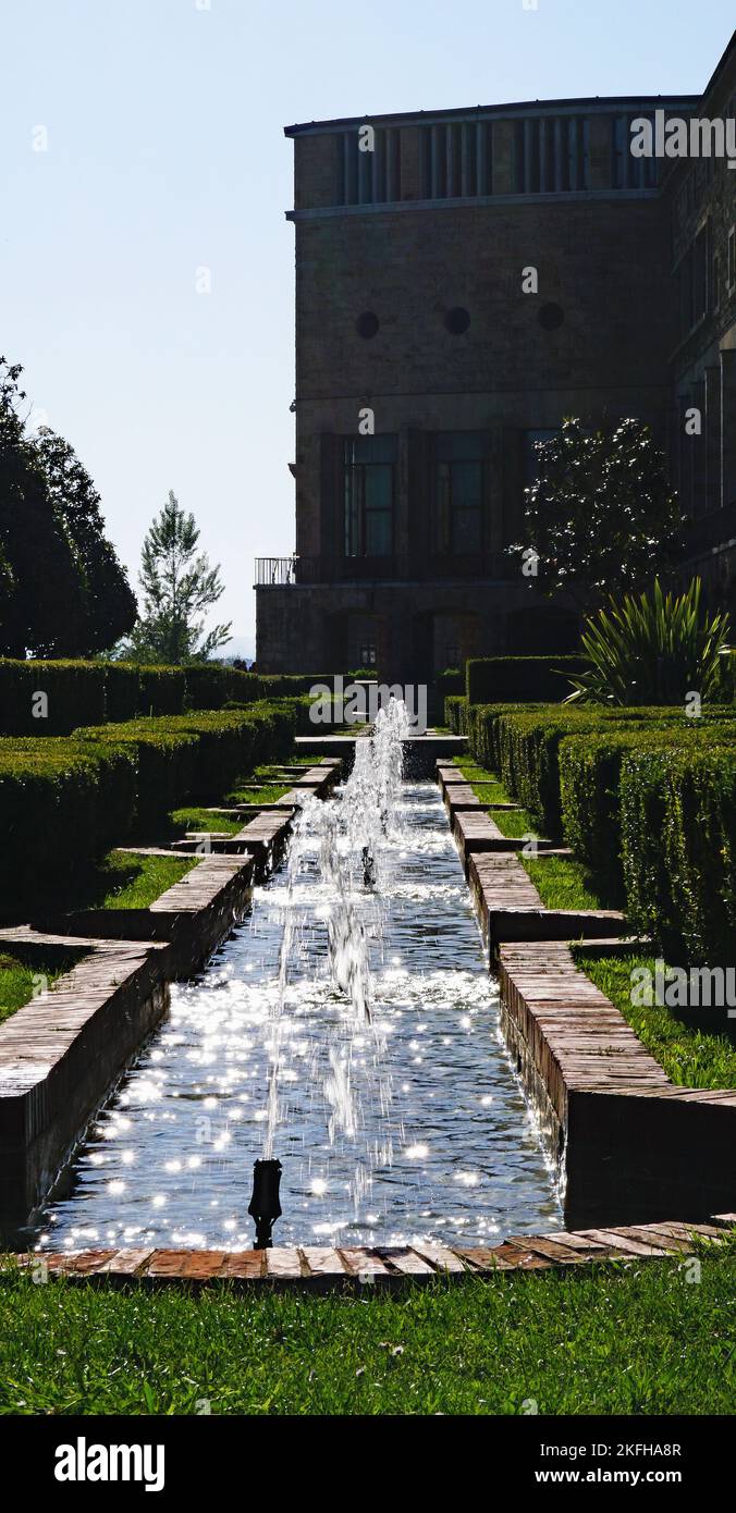 Vista dell'Università del lavoro di Gijón; Principato delle Asturie, Asturie, Spagna, Europa Foto Stock