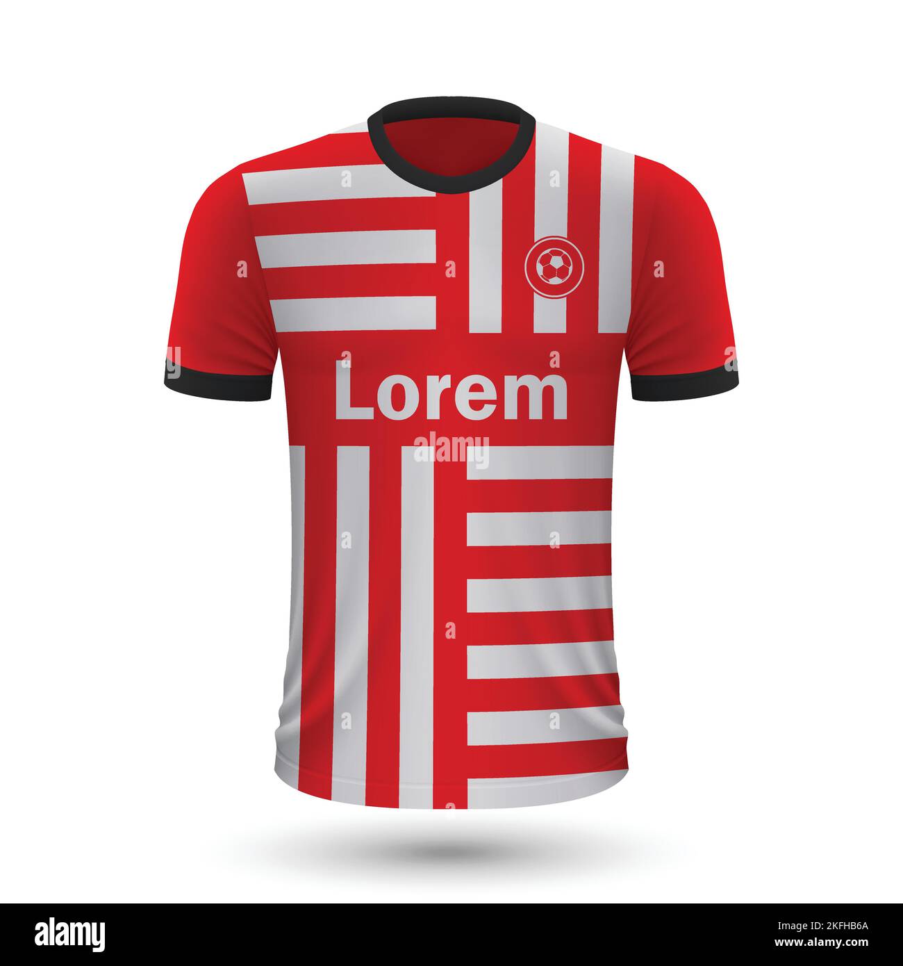 Maglia da calcio Girona realistica, modello di maglia per la divisa da calcio 2022 Illustrazione Vettoriale