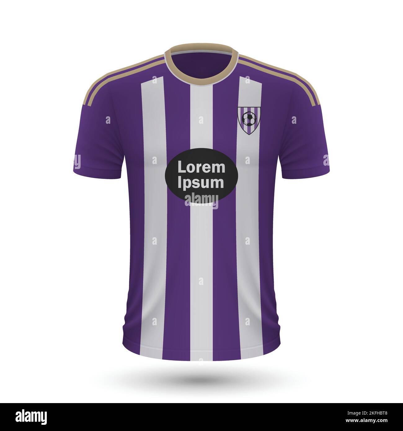 Maglia da calcio realistica Valladolid, modello di maglia per la divisa da calcio 2022 Illustrazione Vettoriale