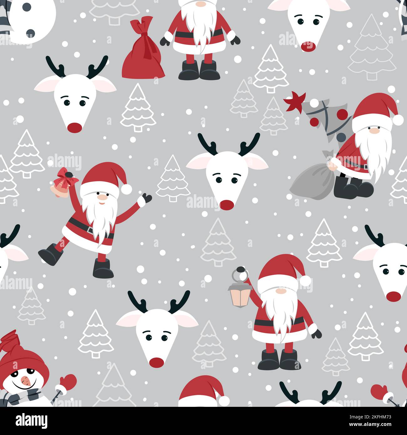 Carta da Parati Seamless Pattern Carta da pacchi Alberi di Natale