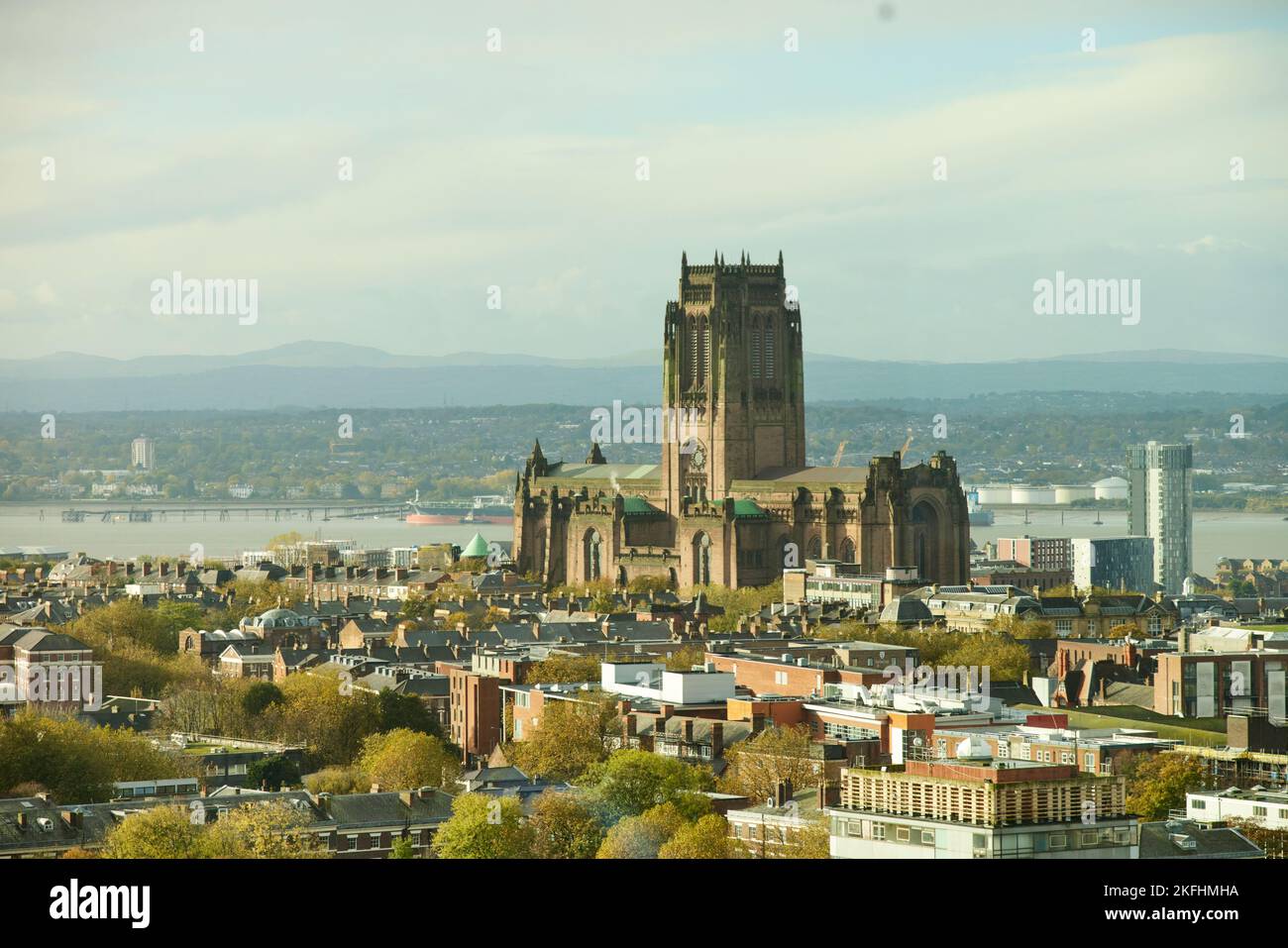 Iverpool Cattedrale diocesi Anglicana di Liverpool, costruita sul St James's Mount a Liverpool, Foto Stock