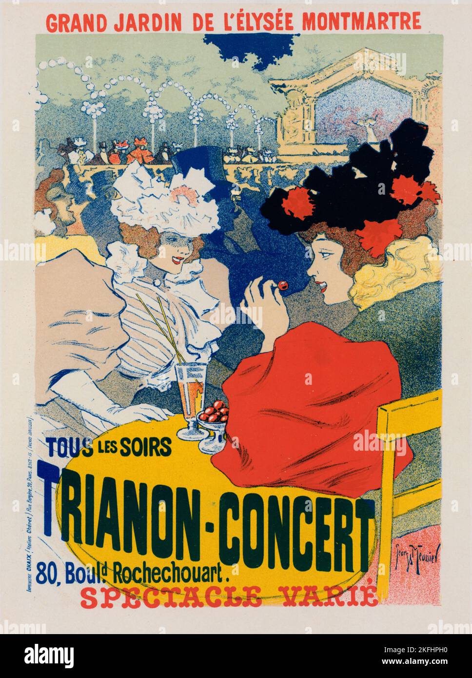 Affittacamere pour le "Trianon-Concert"., c1897. [Editore: Imprimerie Chaix; luogo: Parigi] Foto Stock