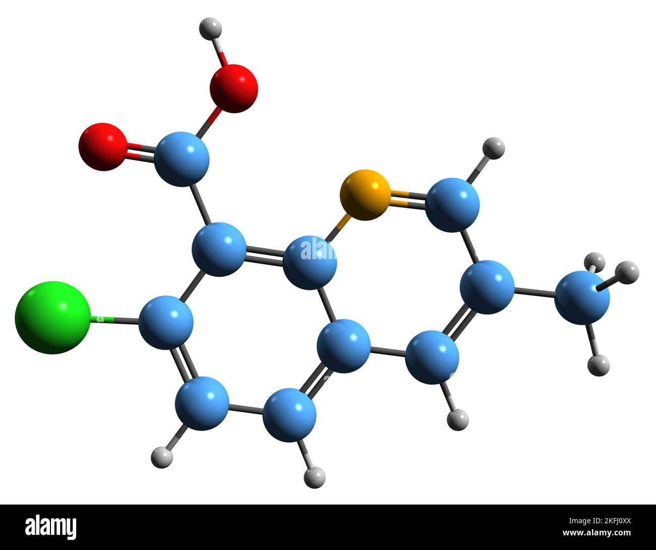 3D immagine della formula scheletrica Quimmerak - struttura chimica molecolare dell'erbicida sistemico isolato su sfondo bianco Foto Stock