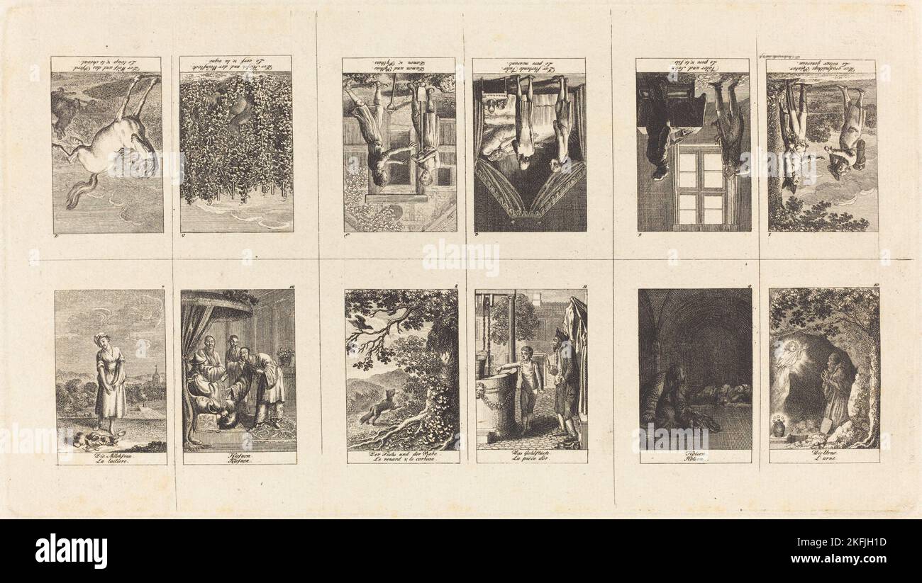 Illustrazioni a Fables &amp; racconti di Gellert, Gleim, Hagedorn, Lichtwer e Pfeffel, 1793. Foto Stock