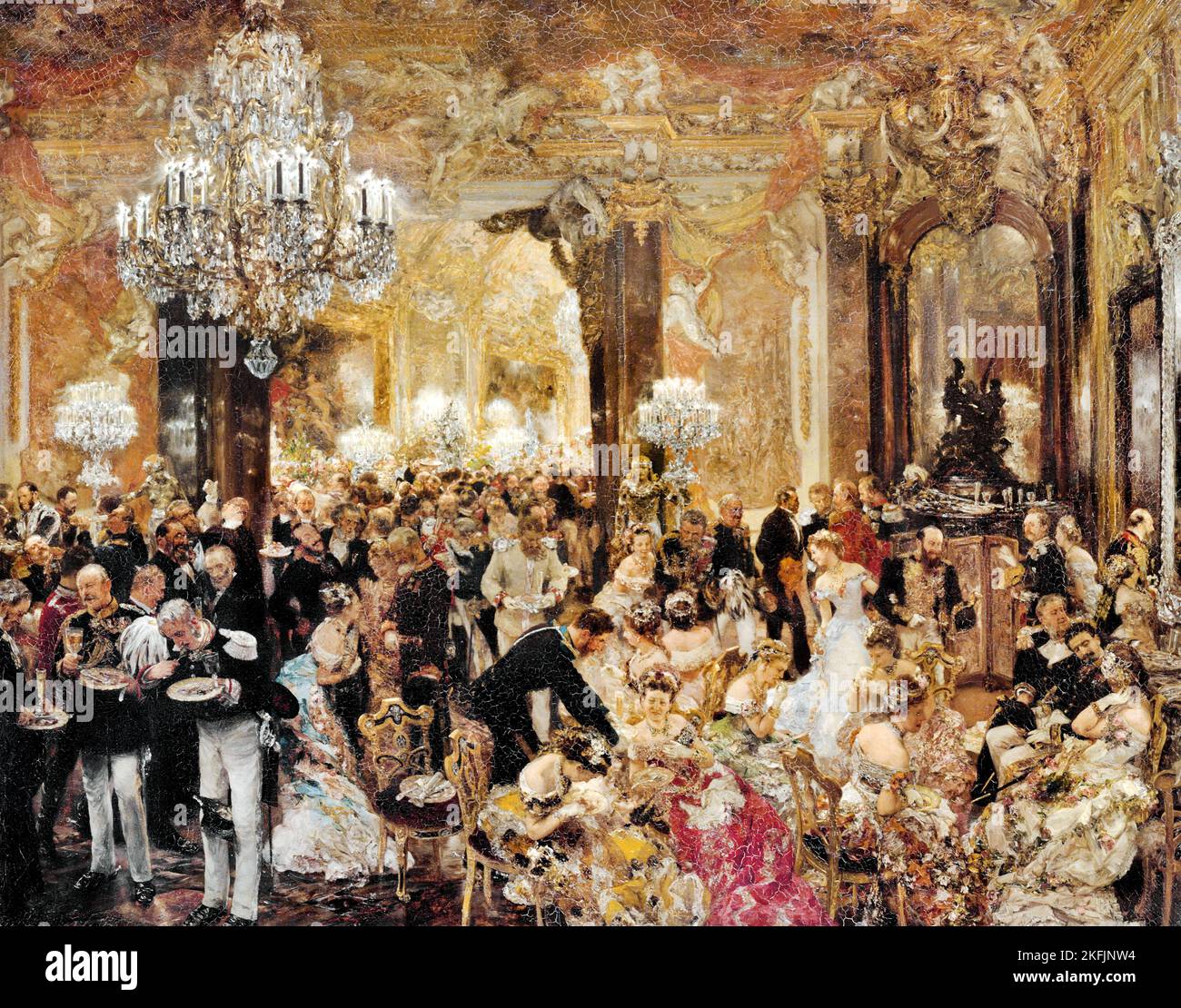 Adolph von Menzel; cena al ballo; 1878; olio su tela; alte Nationalgalerie, Berlino, Germania. Foto Stock
