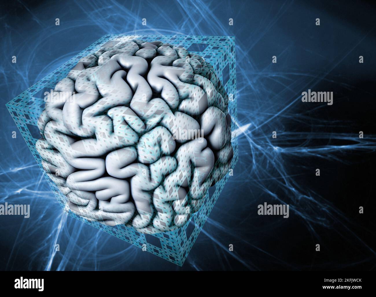 Interfaccia Brain computer, illustrazione Foto Stock
