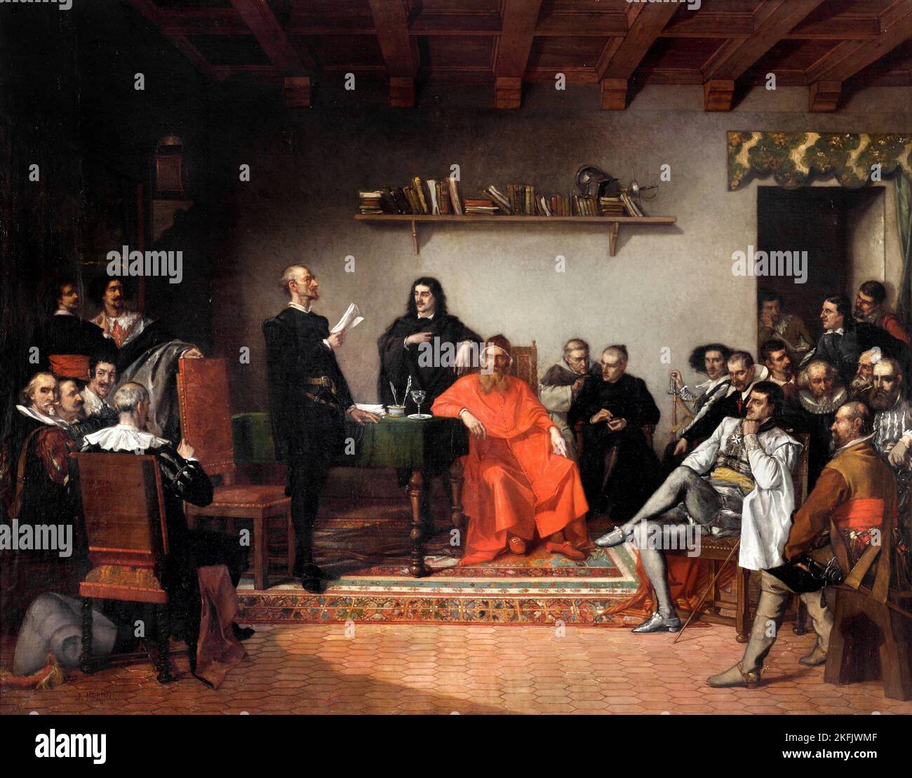 Ignacio Merino; Reading Don Chisciotte; 1861; olio su tela; Lima Art Museum (MALI), Lima, Perù. Foto Stock