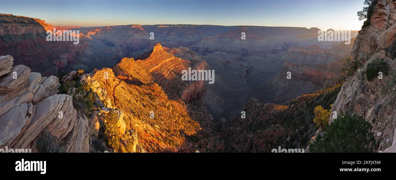 Panorama mattutino da Ooh Ahh Point nel Parco Nazionale del Grand Canyon Foto Stock