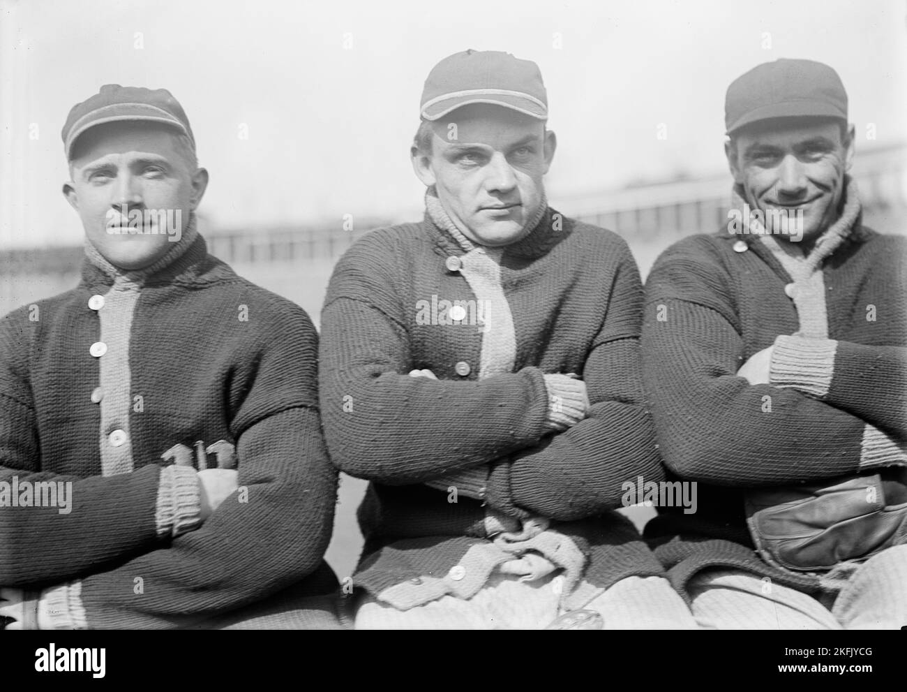 Ray Morgan, Chick Gandil, e RIP Williams, Washington al, all'Università della Virginia, Charlottesville (Baseball), ca. 1912-1915. Foto Stock