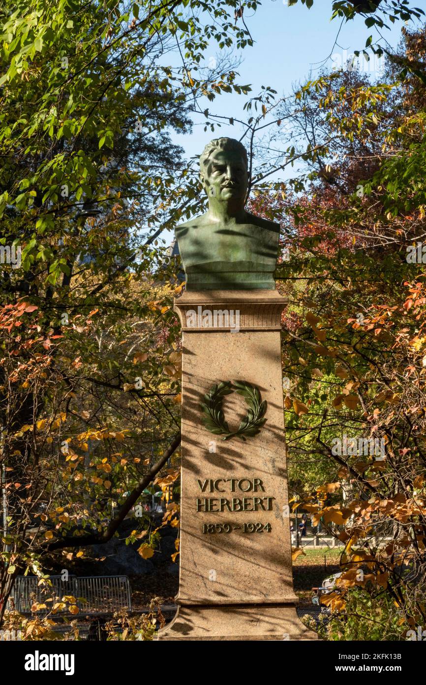 Victor Herbert Bust a Central Park, New York 2022 Foto Stock