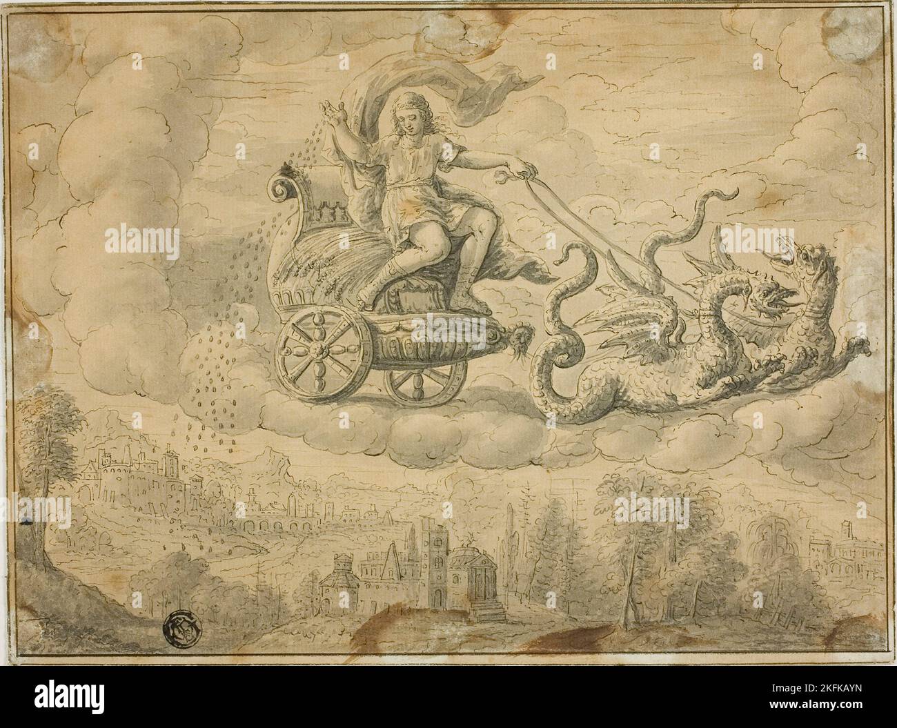 Triptolemus, n.d. Eventualmente dopo Marten de Vos, François Boitard o Philibert Benoît Delarue. Foto Stock