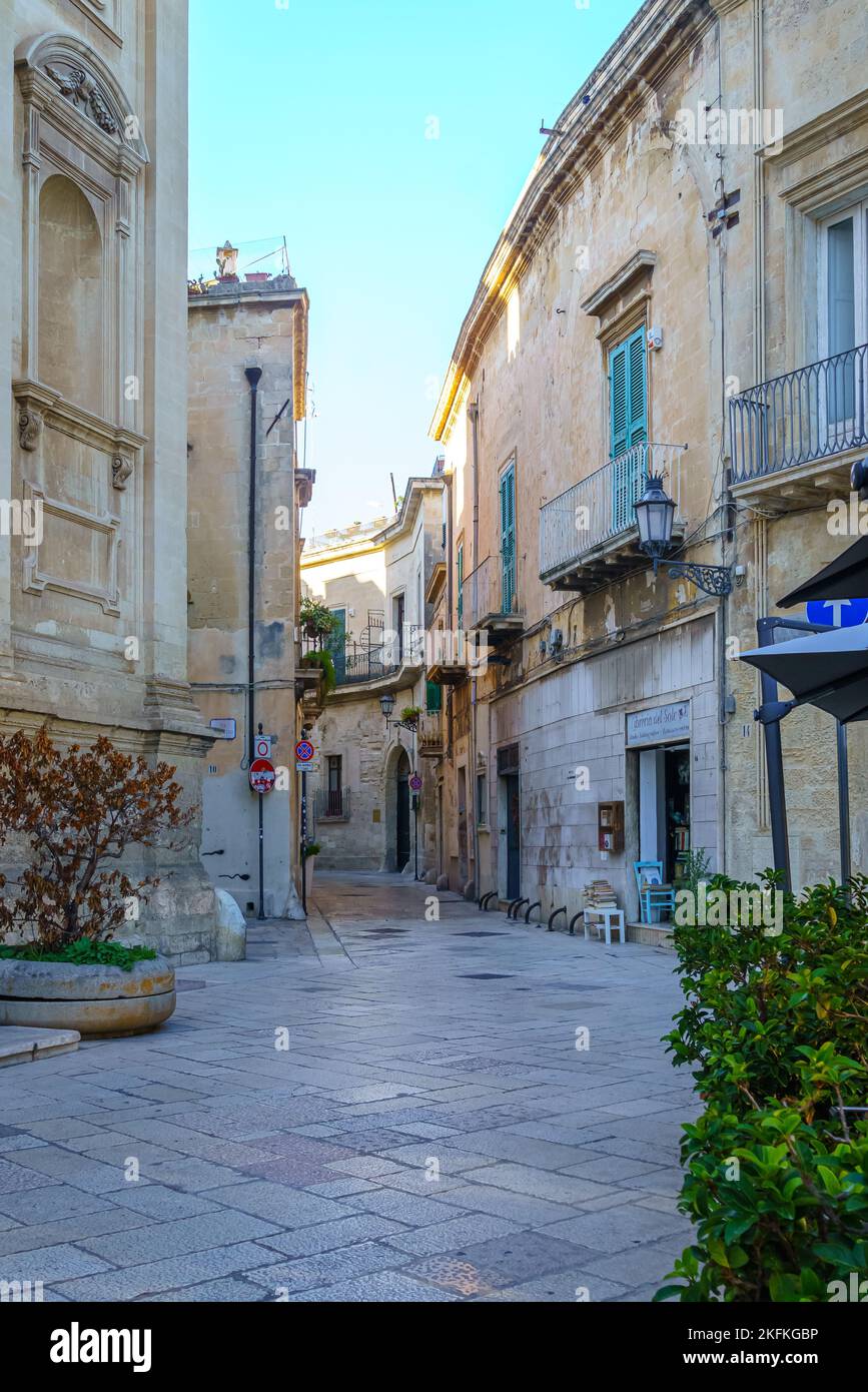 Strade di Lecce, Puglia. Italia. Foto Stock