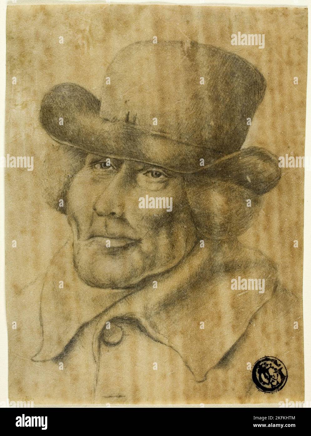 Ritratto busto di un vecchio uomo che indossa cappello e soprabito, n.d. Attribuito a Jean Jacques de Boissieu. Foto Stock
