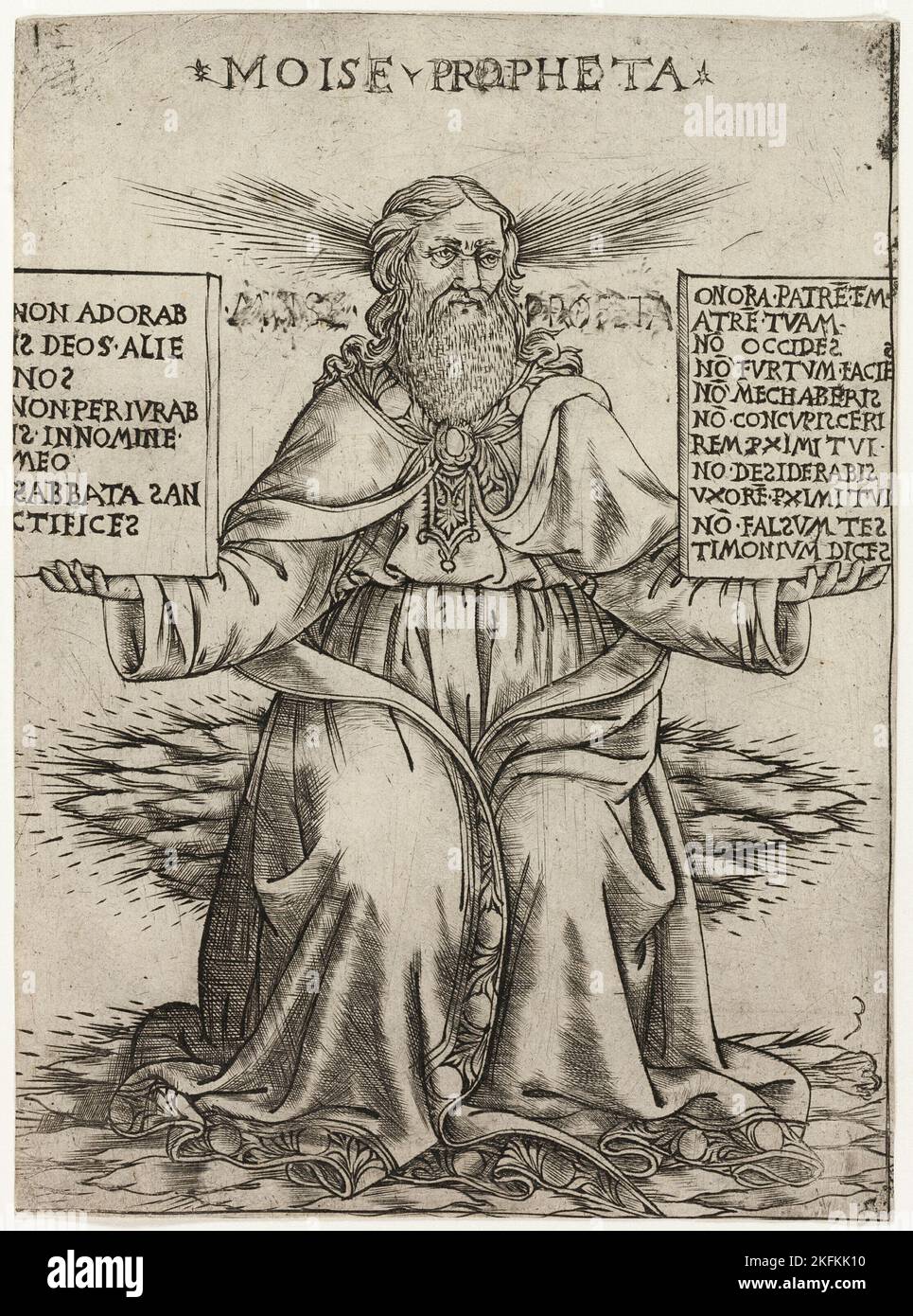Il profeta Mosè, c.. 1470. Attribuito a Baccio Baldini Foto stock - Alamy