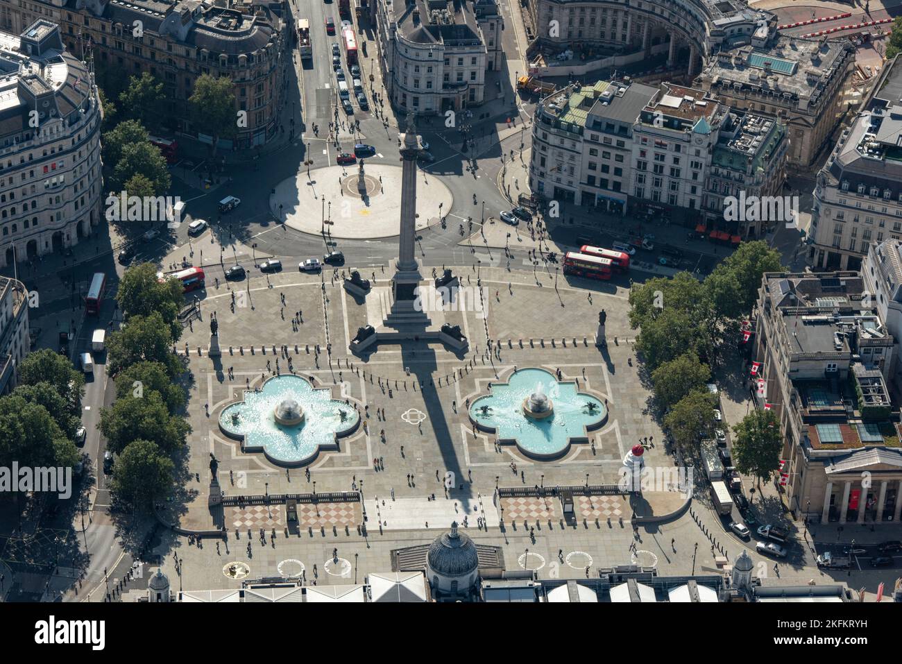 Trafalgar Square e Nelson's Column, Westminster, Greater London Authority, 2021. Foto Stock