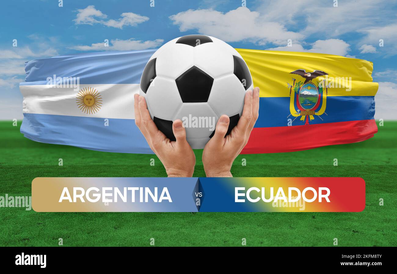 Argentina vs Ecuador nazionale squadre calcio partita concetto di competizione. Foto Stock
