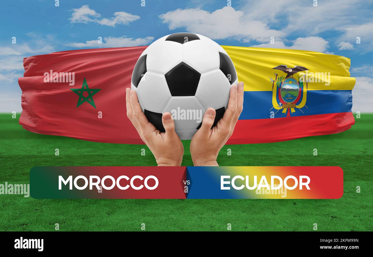 Marocco vs Ecuador nazionale squadre calcio partita di competizione  concetto Foto stock - Alamy