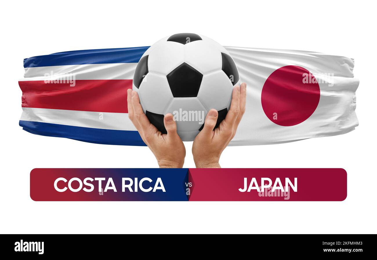 Costa Rica vs Giappone nazionale squadre calcio partita di competizione concetto. Foto Stock