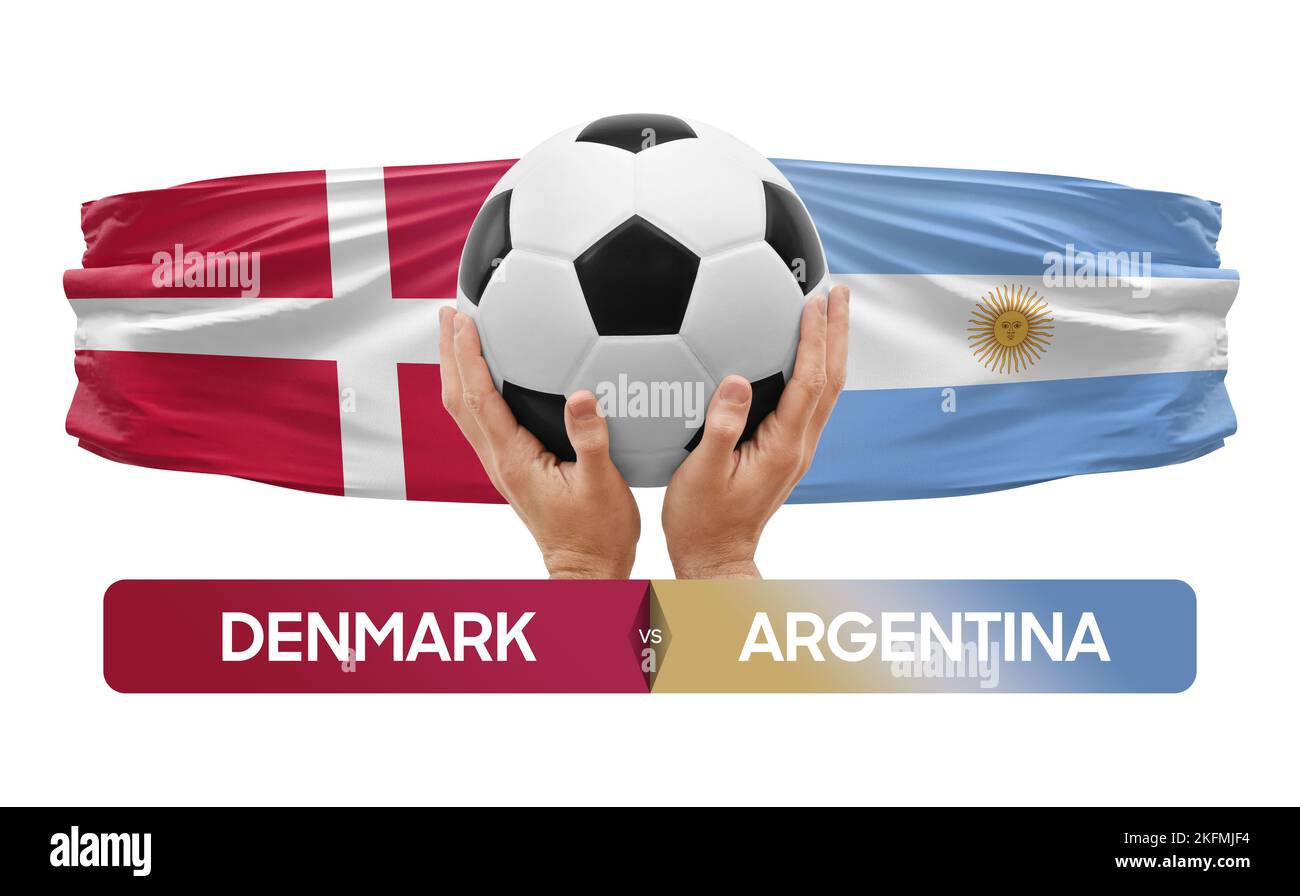 Danimarca vs Argentina nazionale squadre calcio partita concetto di  competizione Foto stock - Alamy