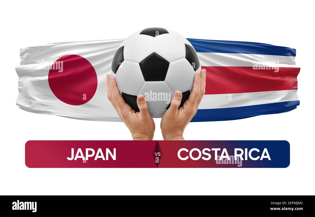Giappone vs Costa Rica nazionale squadre calcio partita di competizione concetto. Foto Stock
