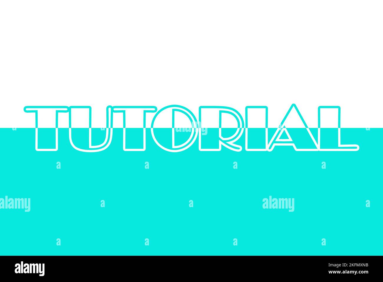 Esercitazione. Banner tipografico colorato con parole. Didascalie di testo, lettere d'arte, font colorati e creativi. Concetto rubrico. Design minimalista Foto Stock