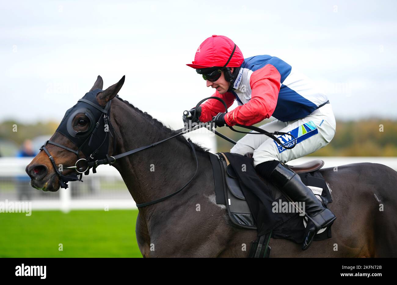 Coquelicot guidato da Rex Dingle continua a vincere l'ostacolo per l'handicap di Mariner Systems Mares il sabato del weekend di novembre presso l'ippodromo Ascot. Data immagine: Sabato 19 novembre 2022. Foto Stock