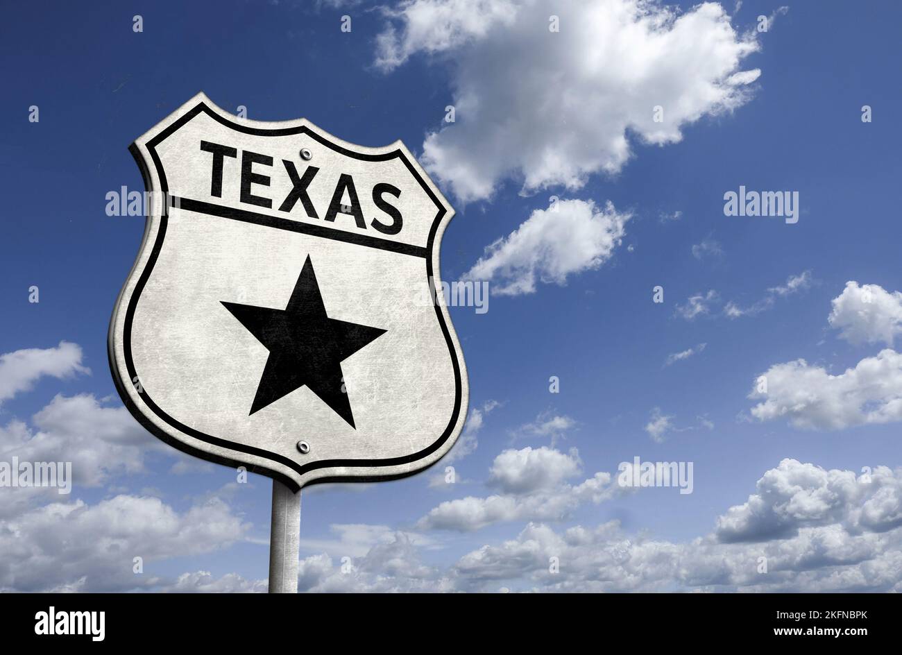 Texas - lo stato stella solitaria - segnale stradale Foto Stock
