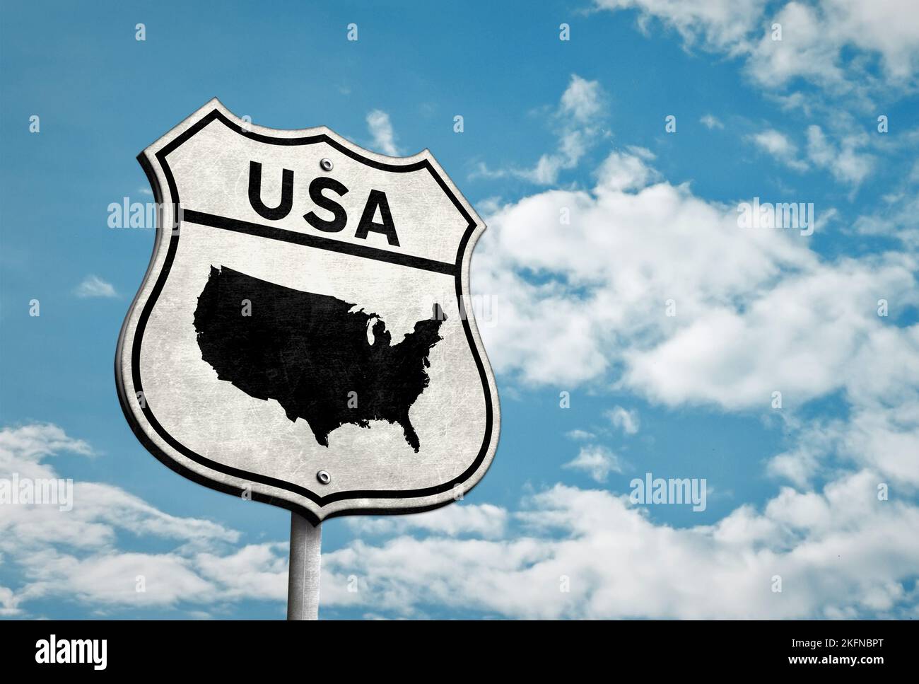 Stati Uniti d'America - illustrazione dei segnali stradali in 3D Foto Stock