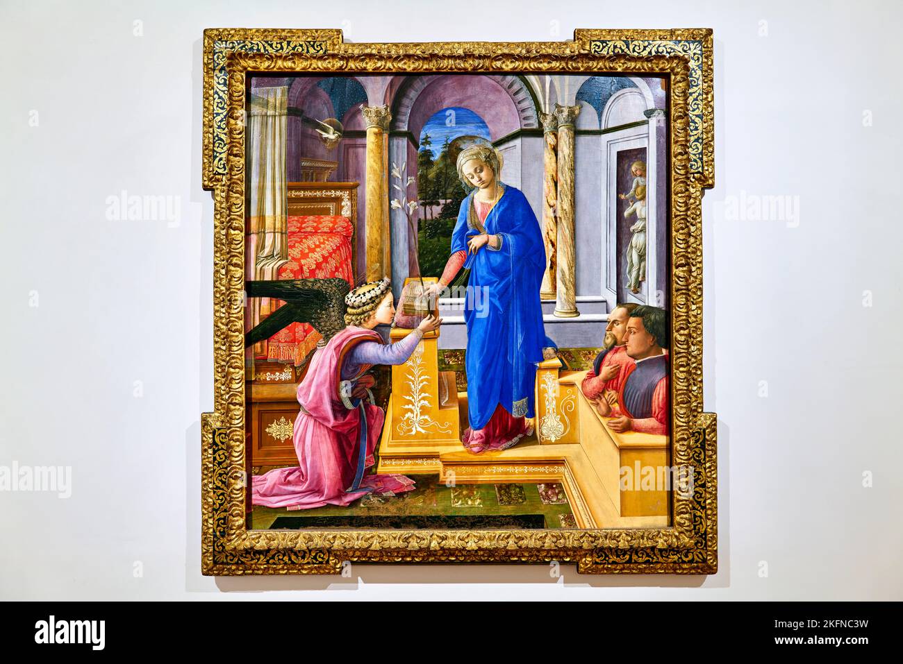 Roma Lazio Italia. La Galleria Nazionale d'Arte Antica, museo d'arte di Palazzo Barberini. Annunciazione di Filippo Lippi Foto Stock