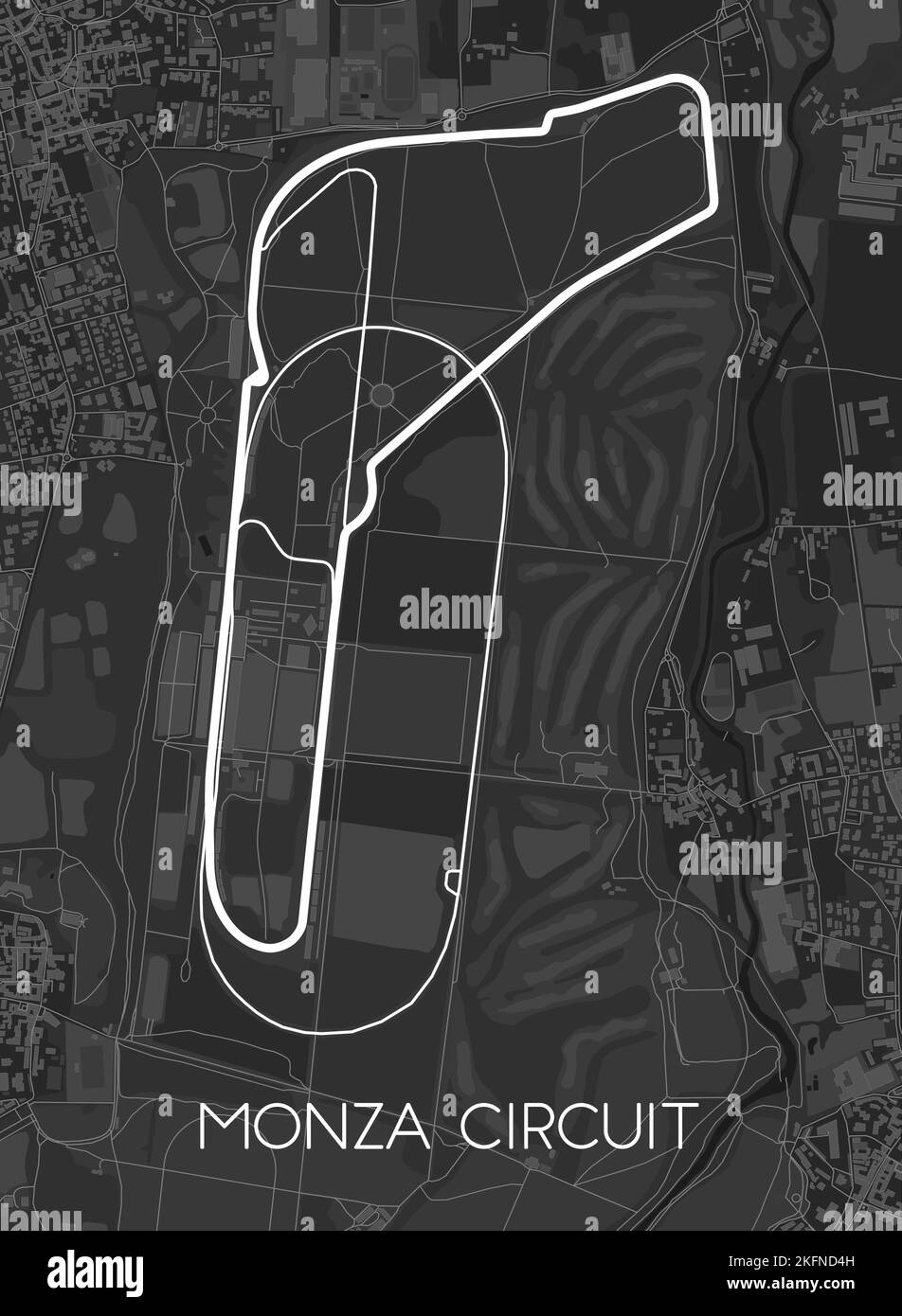 Mappa del circuito di Monza, Italia Illustrazione Vettoriale