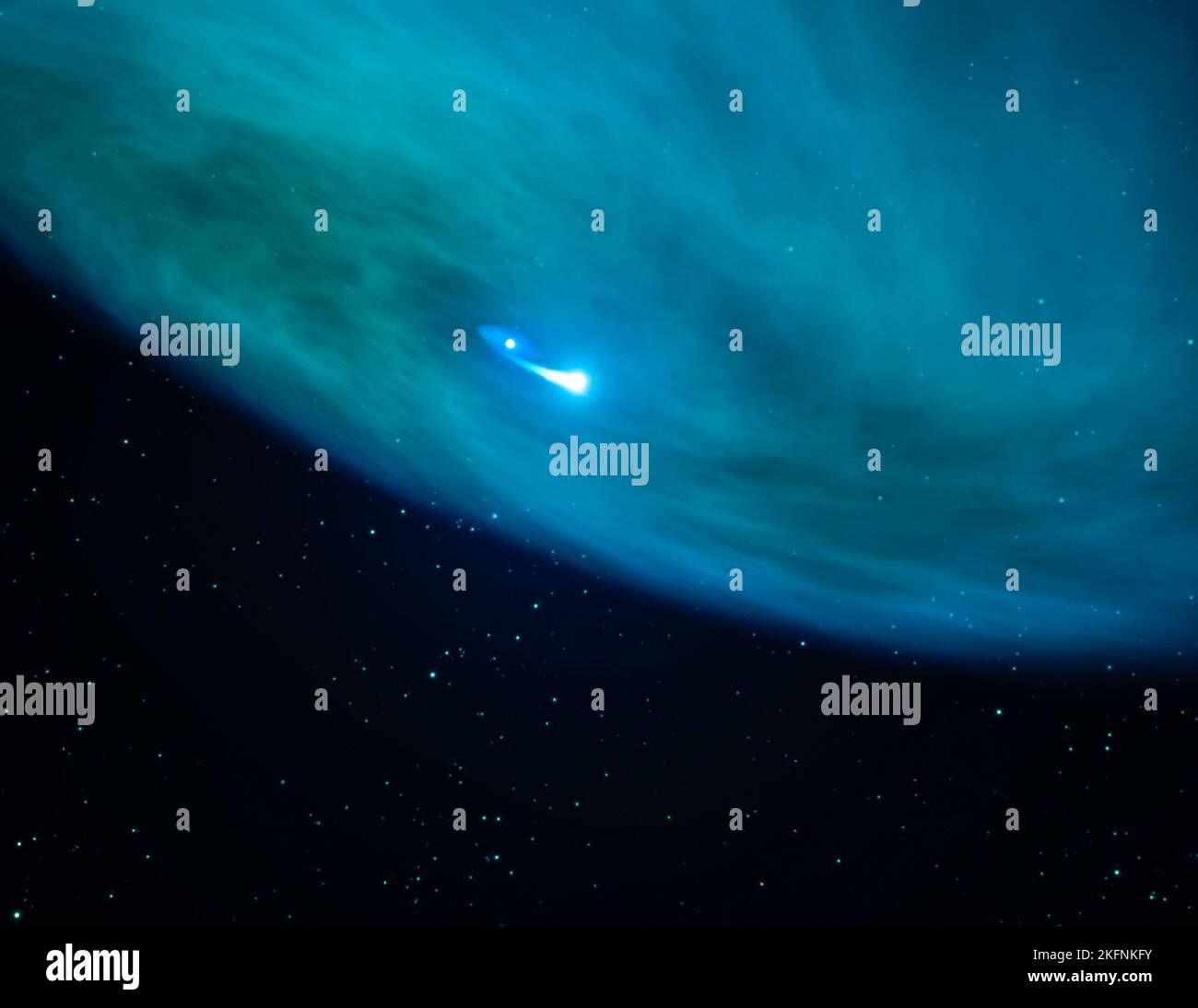 Stella massiccia chiamata Nasty da astronomi a causa del suo comportamento. Stella nello spazio esterno, colore blu. Gli elementi di questa immagine sono forniti dalla NASA Foto Stock