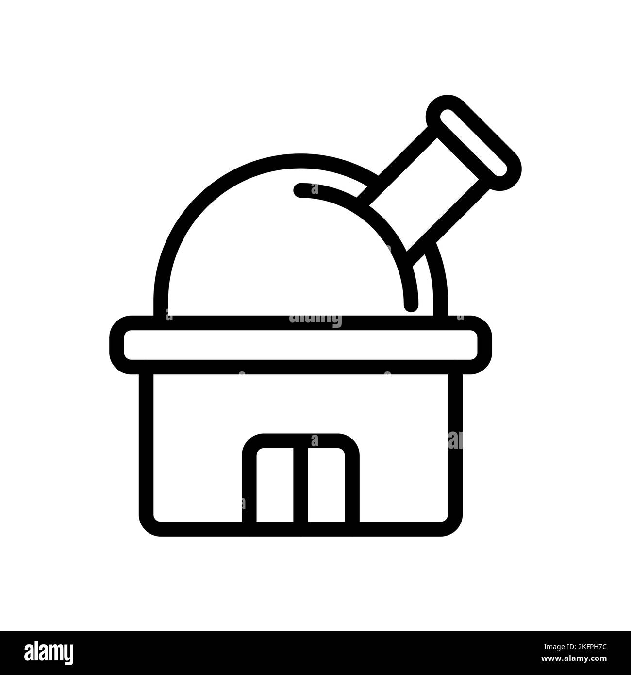 Icona Planetario o Osservatorio. guardando il cielo, Illustrazione Vettoriale