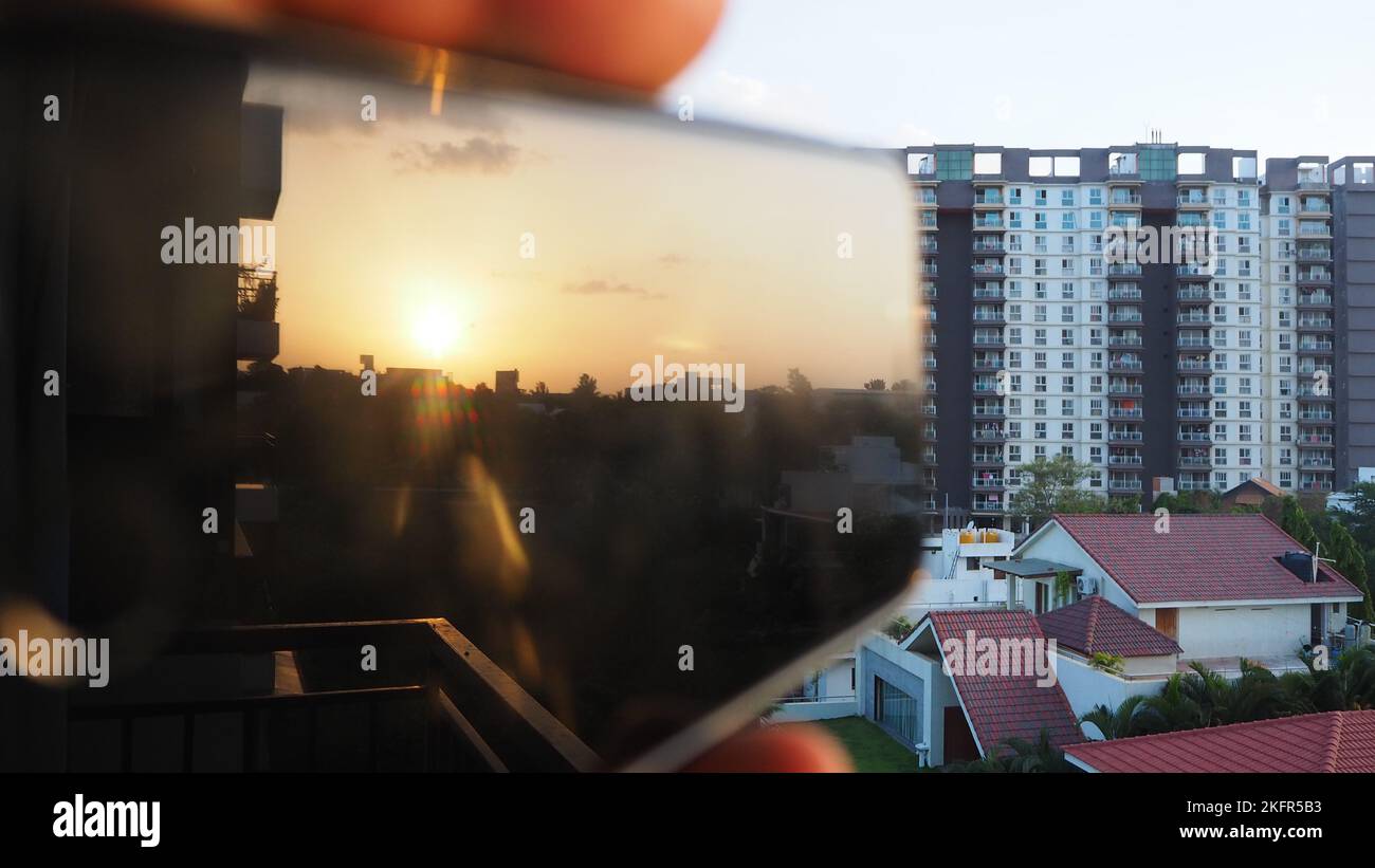 Un riflesso del Sole Foto Stock