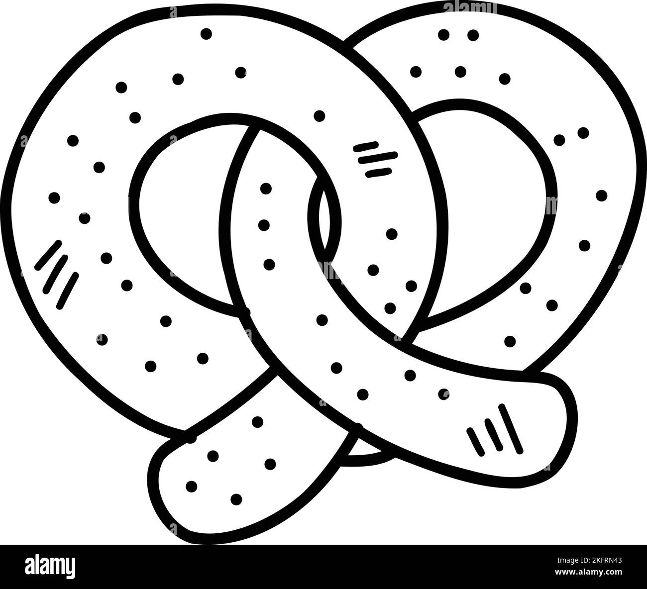 Illustrazione di Pretzels disegnata a mano isolata sullo sfondo Illustrazione Vettoriale